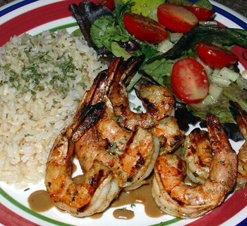 grilling seafood shrimp