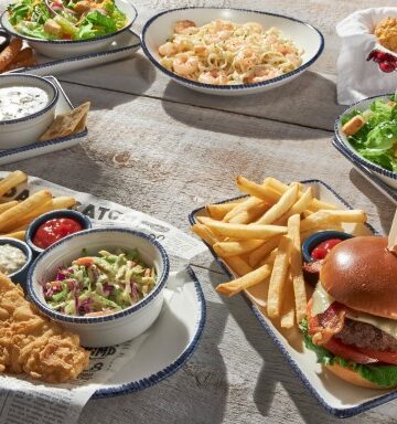 red lobster seafood spread on table