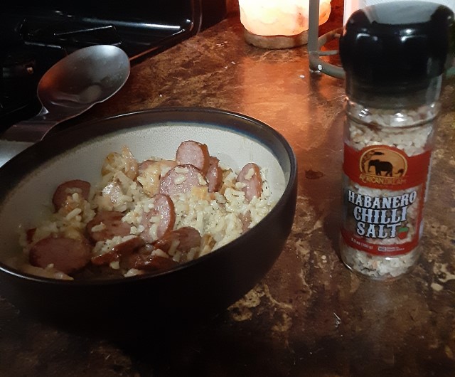 jambalaya with habanero chilli salt