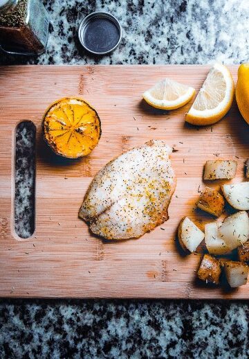 catfish filet on board